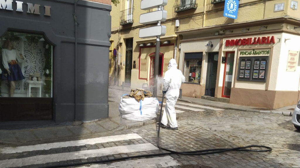 Limpieza y desinfección de la Zona Centro del Municipio - San Lorenzo