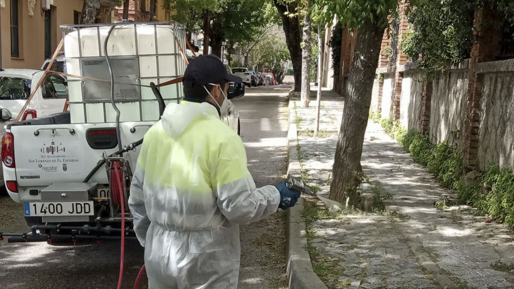 Limpieza y desinfección últimos días de abril, varias calles del municipio
