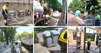 Refuerzos en la limpieza tras las fiestas patronales de San Lorenzo